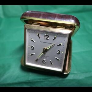 EUC Antique Travel Clock in Case